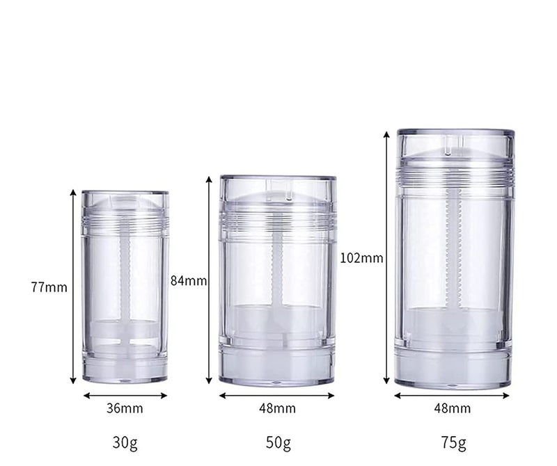 Healthcom 10 Pcs 30ml Empty Deodorant Containers Twistup Filling Stick Clear Plastic Deodorant Container 1 Oz Refillable Deodorant Bottles Bottomfill Round Lip Balm Tubes for DIY Lipstick Crayon - Image 2
